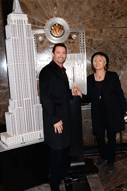 Hugh Jackman Visits Empire State Building