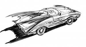 Batman 1989 Batmobile concept sketch 3